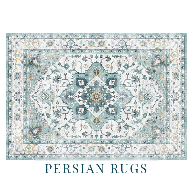 Printed Persian Rug | Vintage Style Area Carpet for Living Room & Bedroom
