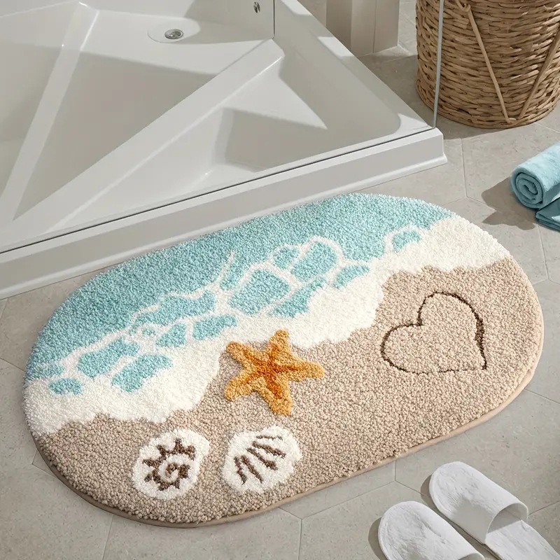 Faux Cashmere Bath Mat | Soft Absorbent Bathroom Rug | Non-Slip, Machine Washable
